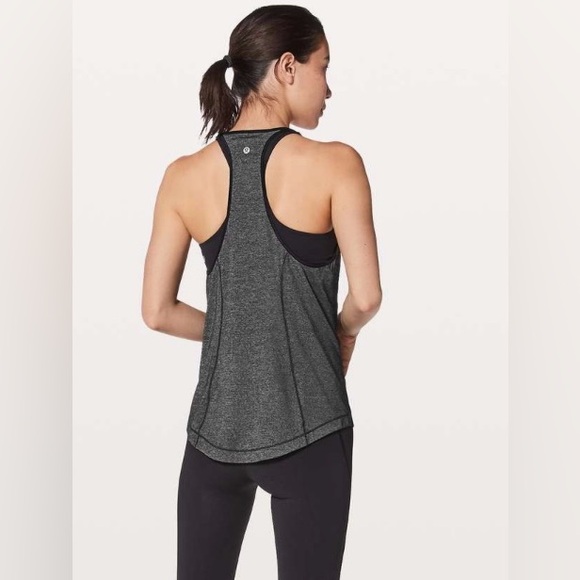 Lululemon Time to Sweat Tank  Heathered Black/Black  EUC - Picture 2 of 8